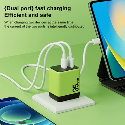 WK WP-U36 35W USB-C / Type-C, USB GaN Fast Charger, Plug Type:EU Plug(Green) - USB Charger by WK | Online Shopping UK | buy2fix