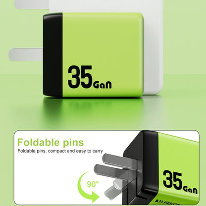 WK WP-U36 35W USB-C / Type-C, USB GaN Fast Charger, Plug Type:EU Plug(Yellow) - USB Charger by WK | Online Shopping UK | buy2fix