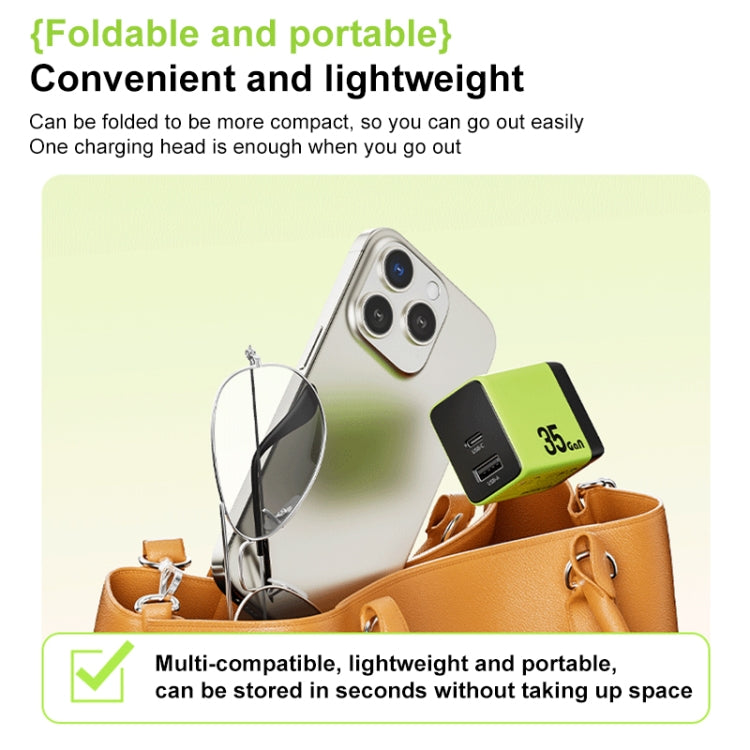 WK WP-U36 35W USB-C / Type-C, USB GaN Fast Charger, Plug Type:UK Plug(Green) - USB Charger by WK | Online Shopping UK | buy2fix