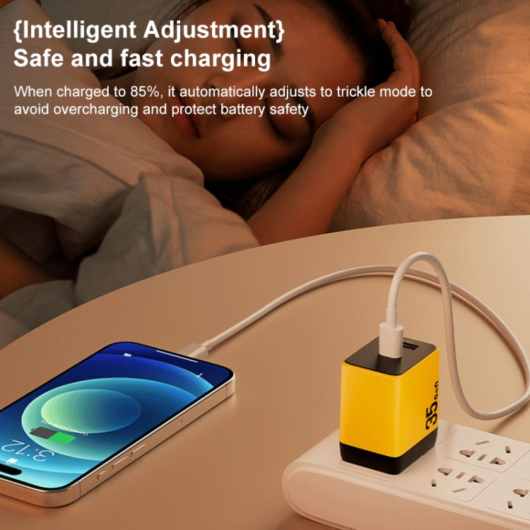 WK WP-U36 35W USB-C / Type-C, USB GaN Fast Charger, Plug Type:EU Plug(Yellow) - USB Charger by WK | Online Shopping UK | buy2fix