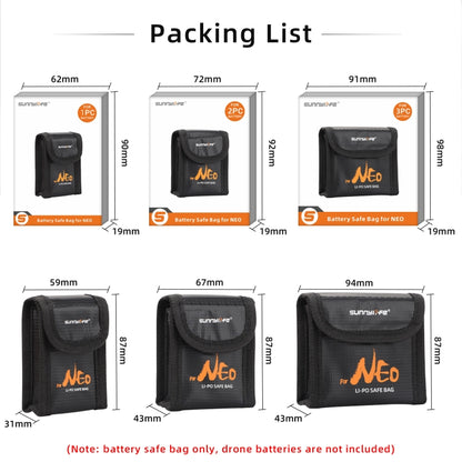 For DJI Neo Sunnylife Battery Explosion-proof Safe Bag Protective Li-Po Safe Bag(For 2pcs Batteries) - Cases & Bags by Sunnylife | Online Shopping UK | buy2fix
