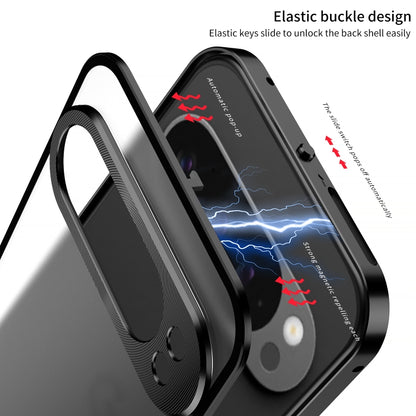 For Google Pixel 9 / 9 Pro Snap Buckle Metal Frame Frosted Phone Case(Black) by buy2fix