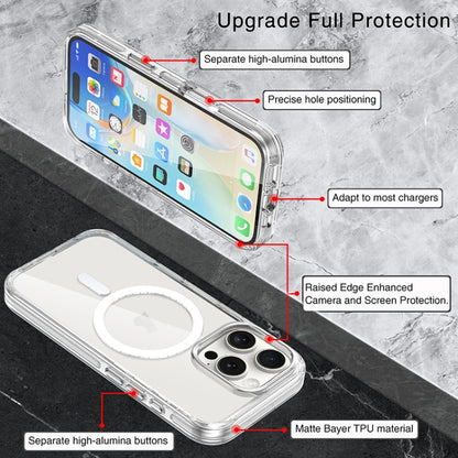 For iPhone 16 Pro Metal Buttons MagSafe Magnetic PC Hybrid TPU Phone Case(Transparent) by buy2fix