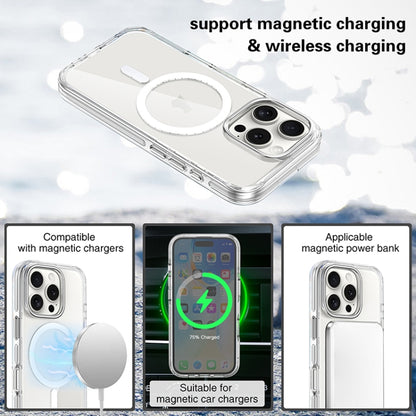 For iPhone 16 Pro Metal Buttons MagSafe Magnetic PC Hybrid TPU Phone Case(Transparent) by buy2fix