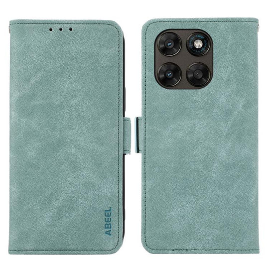 For Motorola Moto G Max / G87 / G77 5G ABEEL Frosted Magnetic RFID Leather Phone Case(Cyan)