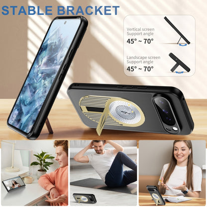 For Google Pixel 9 / 9 Pro Heat Dissipation Aromatherapy MagSafe Holder Phone Case(Gold) by buy2fix