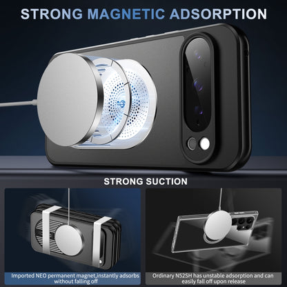 For Google Pixel 9 / 9 Pro Heat Dissipation Aromatherapy MagSafe Holder Phone Case(Silver) by buy2fix