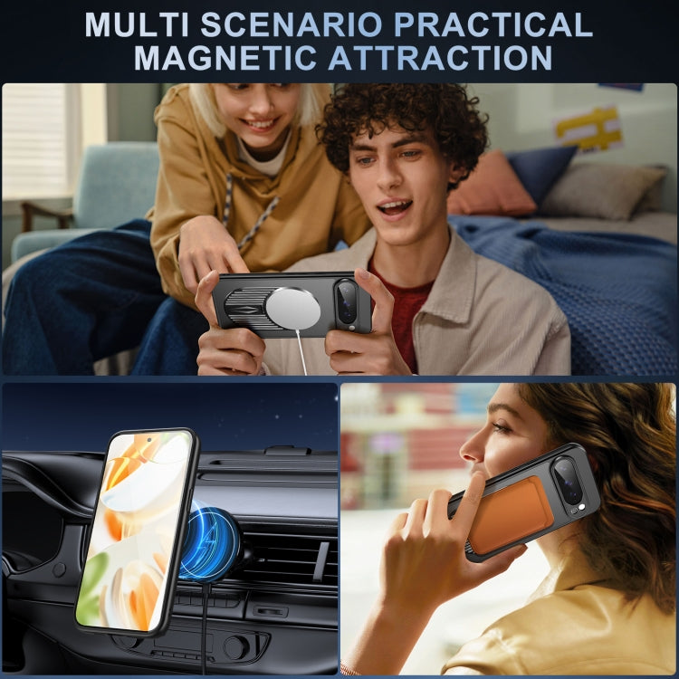 For Google Pixel 9 Pro XL Heat Dissipation Aromatherapy MagSafe Holder Phone Case(Black) by buy2fix