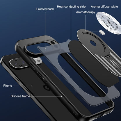 For Google Pixel 9 Pro XL Heat Dissipation Aromatherapy MagSafe Holder Phone Case(Black) by buy2fix