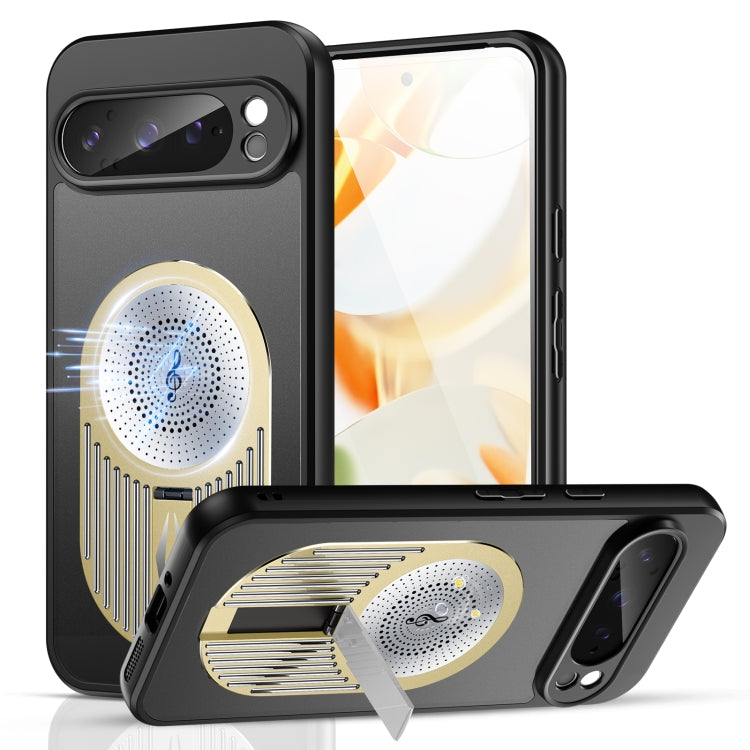 For Google Pixel 9 Pro XL Heat Dissipation Aromatherapy MagSafe Holder Phone Case(Gold) - Google Cases by buy2fix | Online Shopping UK | buy2fix