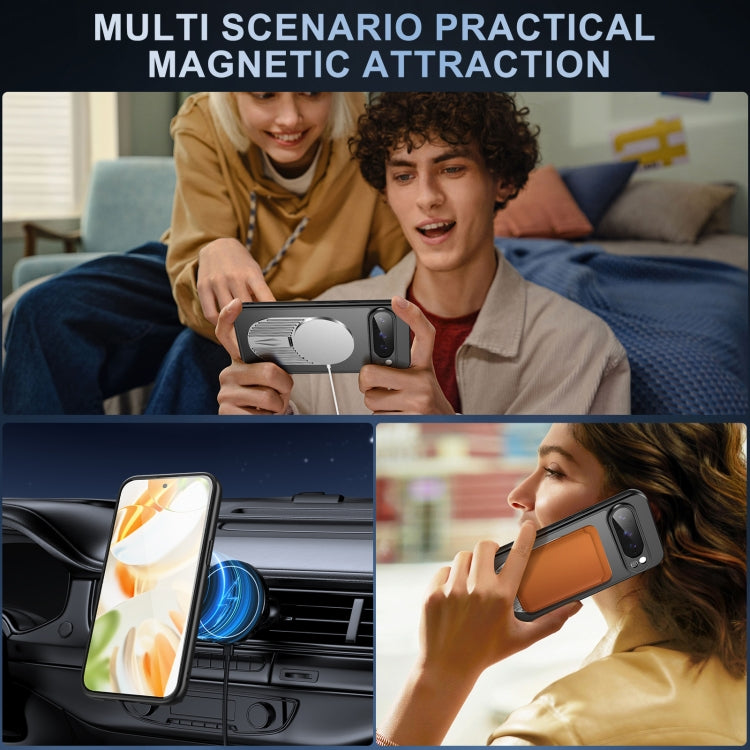 For Google Pixel 9 Pro XL Heat Dissipation Aromatherapy MagSafe Holder Phone Case(Silver) by buy2fix