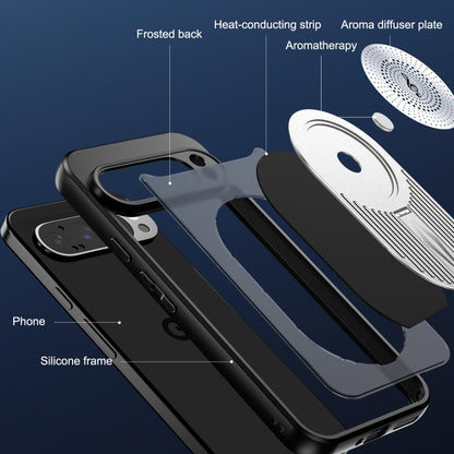 For Google Pixel 9 Pro XL Heat Dissipation Aromatherapy MagSafe Holder Phone Case(Silver) by buy2fix