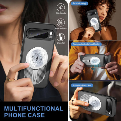 For Google Pixel 9 Pro XL Heat Dissipation Aromatherapy MagSafe Holder Phone Case(Silver) by buy2fix