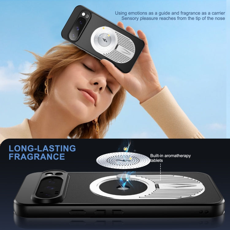 For Google Pixel 9 Pro XL Heat Dissipation Aromatherapy MagSafe Holder Phone Case(Silver) by buy2fix