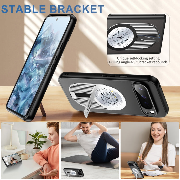 For Google Pixel 9 Pro XL Heat Dissipation Aromatherapy MagSafe Holder Phone Case(Silver) by buy2fix