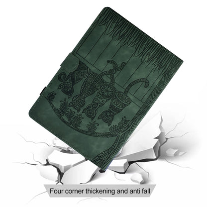 For iPad 2025 / 2022 Cats Embossed Leather Smart Tablet Case(Green) - iPad 2025 / 2022 Cases by buy2fix | Online Shopping UK | buy2fix