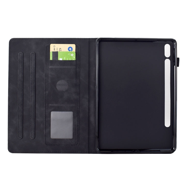For Samsung Galaxy Tab S8 / S7 Cats Embossed Leather Smart Tablet Case(Black) by buy2fix