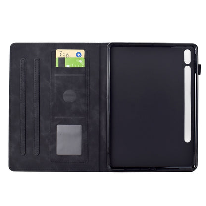 For Samsung Galaxy Tab S8 / S7 Cats Embossed Leather Smart Tablet Case(Black) by buy2fix