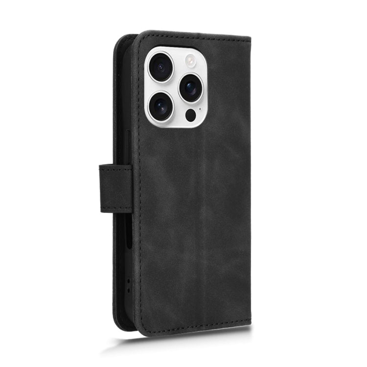 For iPhone 16 Pro Skin Feel Magnetic Flip Leather Phone Case(Black) by buy2fix