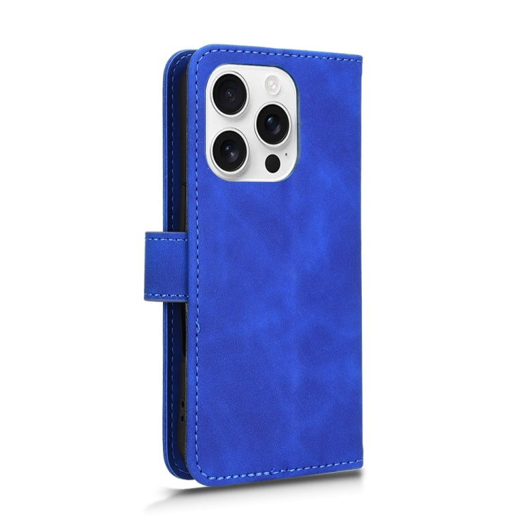 For iPhone 16 Pro Skin Feel Magnetic Flip Leather Phone Case(Blue) by buy2fix