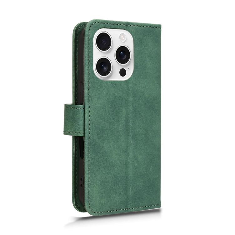 For iPhone 16 Pro Skin Feel Magnetic Flip Leather Phone Case(Green) by buy2fix