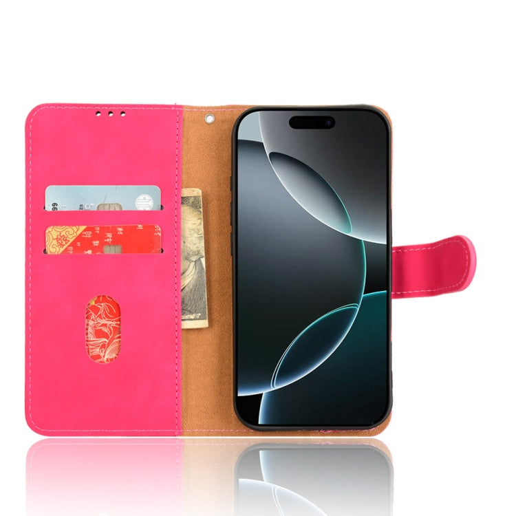 For iPhone 16 Pro Skin Feel Magnetic Flip Leather Phone Case(Rose Red) by buy2fix