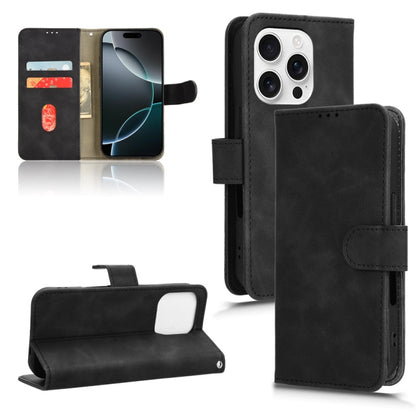 For iPhone 16 Pro Max Skin Feel Magnetic Flip Leather Phone Case(Black) by buy2fix