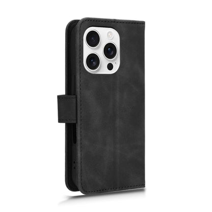 For iPhone 16 Pro Max Skin Feel Magnetic Flip Leather Phone Case(Black) by buy2fix
