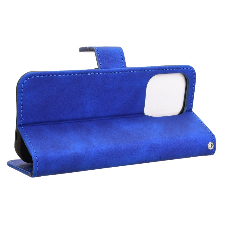 For iPhone 16 Pro Max Skin Feel Magnetic Flip Leather Phone Case(Blue) by buy2fix
