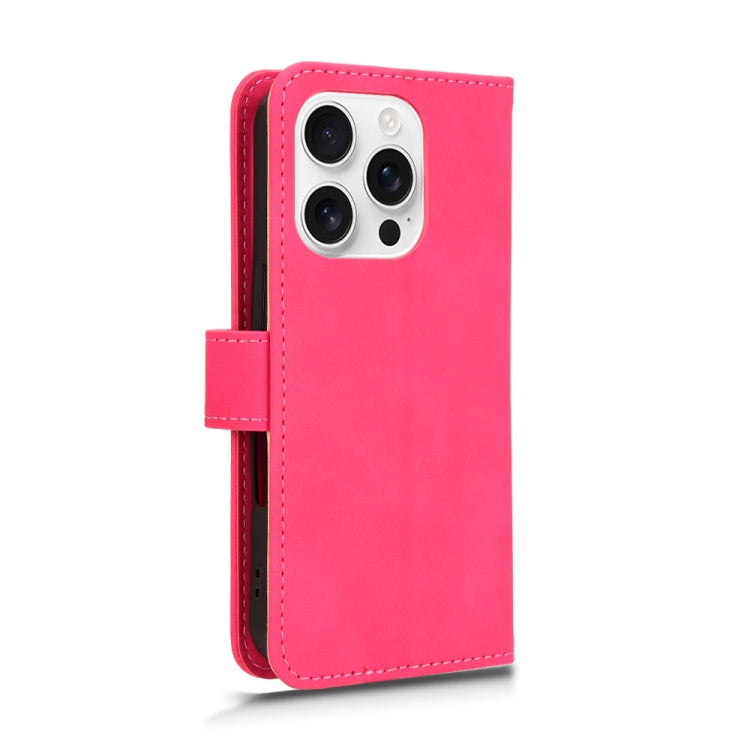 For iPhone 16 Pro Max Skin Feel Magnetic Flip Leather Phone Case(Rose Red) by buy2fix
