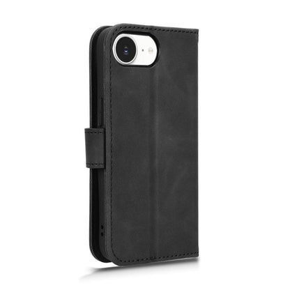 For iPhone 16e Skin Feel Magnetic Flip Leather Phone Case(Black) - iPhone 16e Cases by buy2fix | Online Shopping UK | buy2fix