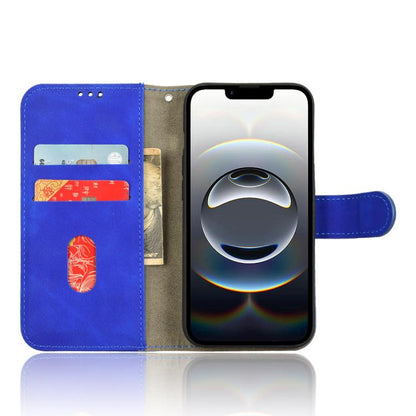 For iPhone 16e Skin Feel Magnetic Flip Leather Phone Case(Blue) - iPhone 16e Cases by buy2fix | Online Shopping UK | buy2fix