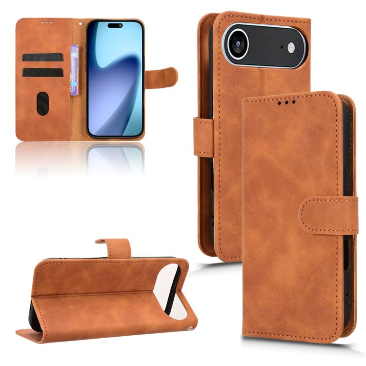 For iPhone Air Skin Feel Magnetic Flip Leather Phone Case(Brown) - iPhone Air Cases by buy2fix | Online Shopping UK | buy2fix
