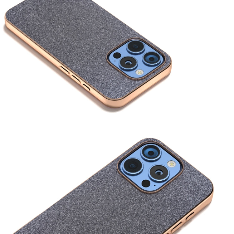 For iPhone 16 Pro Electroplating Frame Glitter Shockproof Phone Case(Black) by buy2fix