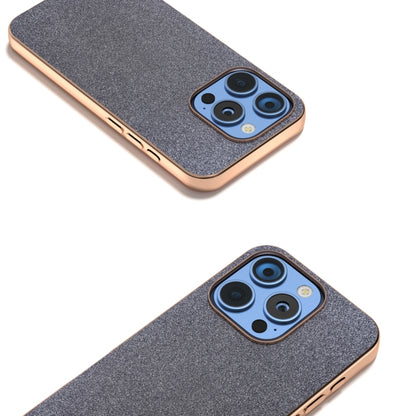 For iPhone 16 Pro Electroplating Frame Glitter Shockproof Phone Case(Black) by buy2fix