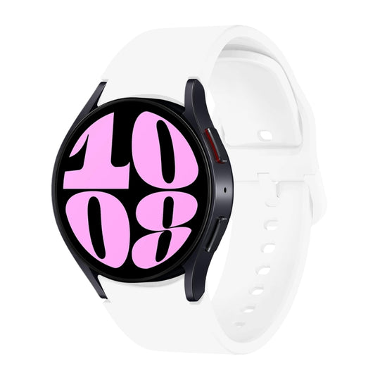 For Samsung Galaxy Watch 7 / 6 Button Style Quick Release Silicone Watch Band(White)