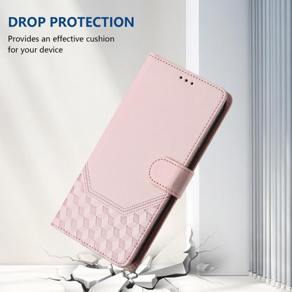 For iPhone Air Honeycomb Embossing RFID Leather Phone Case(Pink) - iPhone Air Cases by buy2fix | Online Shopping UK | buy2fix