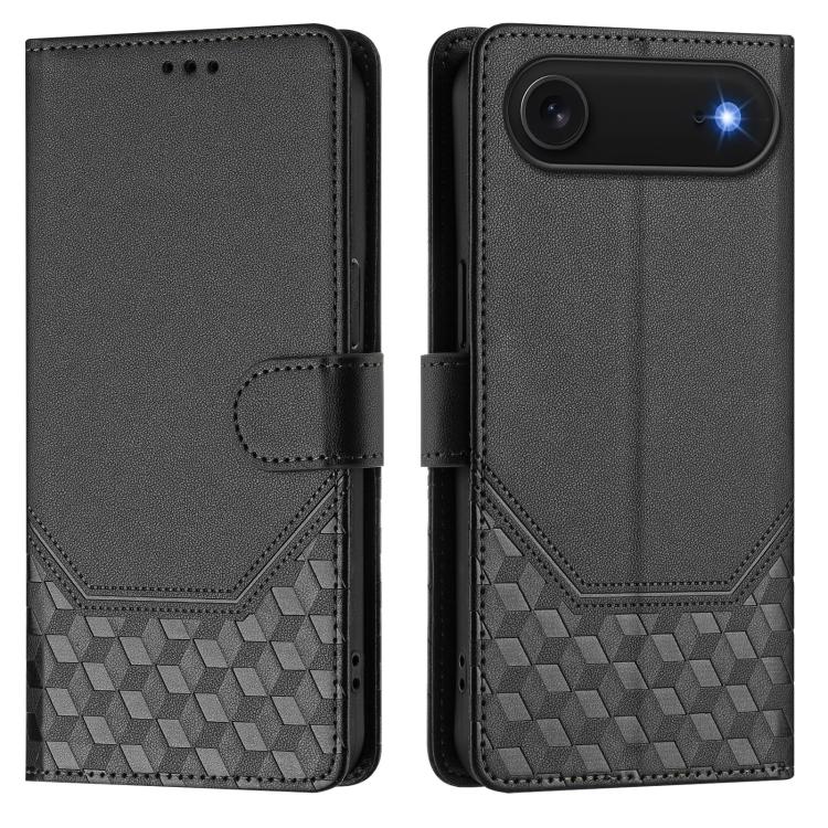 For iPhone Air Honeycomb Embossing RFID Leather Phone Case(Black) - iPhone Air Cases by buy2fix | Online Shopping UK | buy2fix