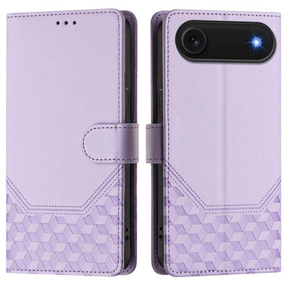 For iPhone Air Honeycomb Embossing RFID Leather Phone Case(Light Purple) - iPhone Air Cases by buy2fix | Online Shopping UK | buy2fix
