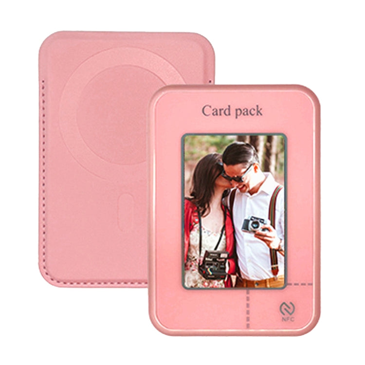 Smart Ink Screen MagSafe Magnetic DIY Wallet Card Holder Case(Pink) - Adhesive Card Holders by buy2fix | Online Shopping UK | buy2fix