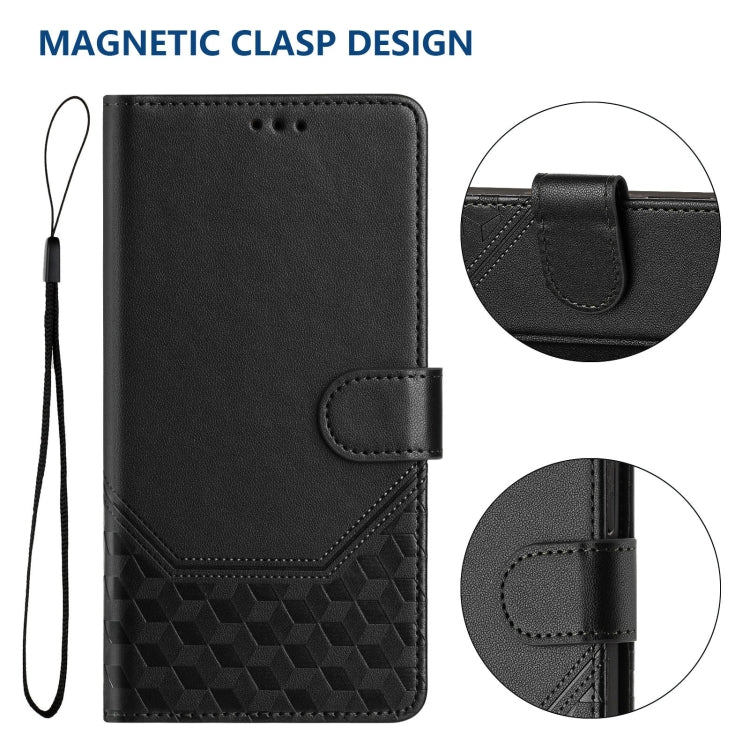 For Google Pixel 9 / 9 Pro Honeycomb Embossing RFID Leather Phone Case(Black) by buy2fix