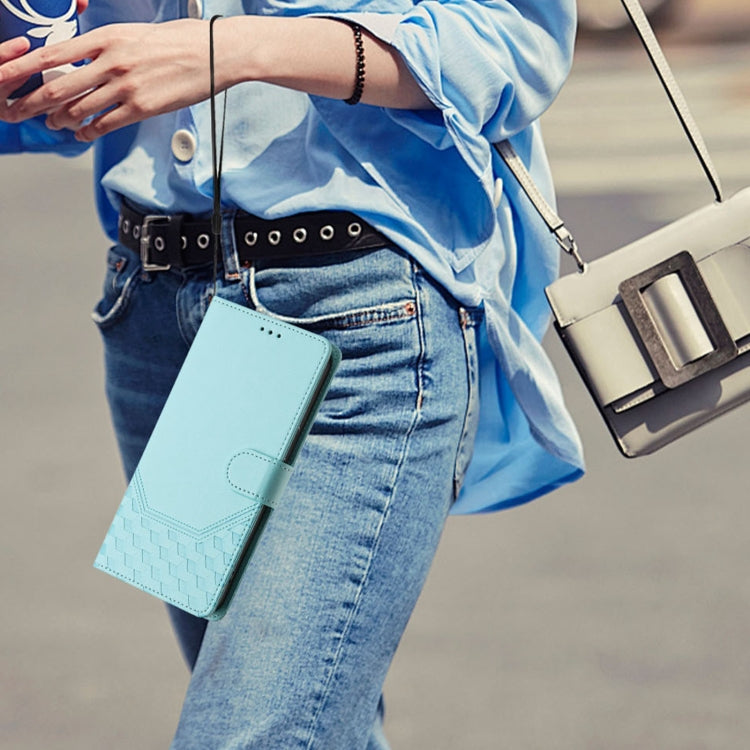 For Google Pixel 9 Pro XL Honeycomb Embossing RFID Leather Phone Case(Mint Green) by buy2fix