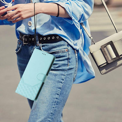 For Google Pixel 10 Pro XL 5G Global Honeycomb Embossing RFID Leather Phone Case(Mint Green) - Google Cases by buy2fix | Online Shopping UK | buy2fix