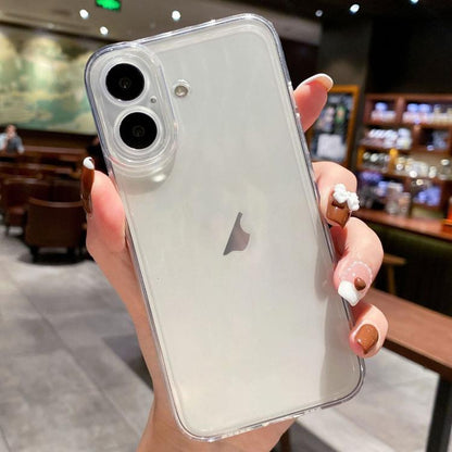 For iPhone 16 Angel Eye Straight Edge Full Cover TPU Phone Case(Transparent) by buy2fix