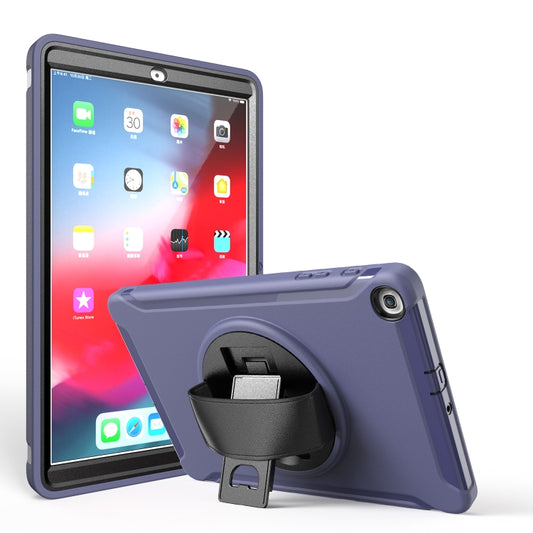 For Samsung Galaxy Tab A 10.1 (2019) T510 / T515 360 Degree Rotation PC+TPU Protective Cover with Holder & Hand Strap(Blue) - Tab A 10.1 (2019) T510 / T515 by buy2fix | Online Shopping UK | buy2fix