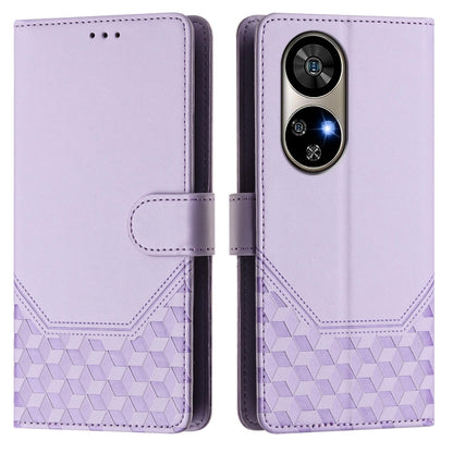 For Ulefone Note 17 Pro Honeycomb Embossing RFID Leather Phone Case(Light Purple) by buy2fix