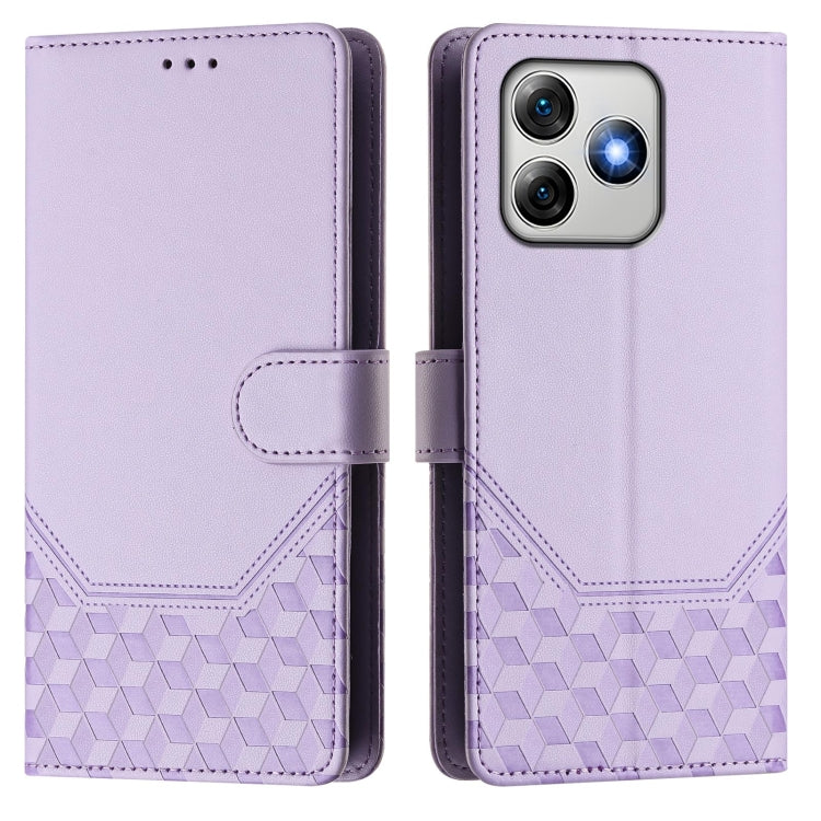 For Ulefone Note 18 Ultra Honeycomb Embossing RFID Leather Phone Case(Light Purple) by buy2fix