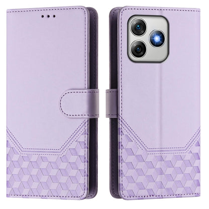 For Ulefone Note 18 Ultra Honeycomb Embossing RFID Leather Phone Case(Light Purple) by buy2fix