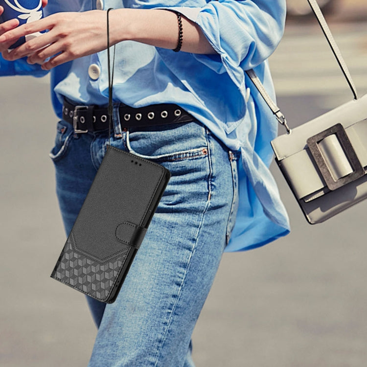 For Sony Xperia 1 VI 2024 Honeycomb Embossing RFID Leather Phone Case(Black) by buy2fix