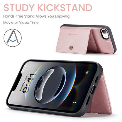 For iPhone 16e JEEHOOD J01 Retro Magnetic Detachable Wallet Phone Case(Pink) - iPhone 16e Cases by JEEHOOD | Online Shopping UK | buy2fix